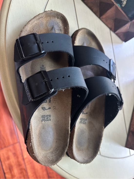Birkenstock Shoes - Birkenstock Black Two-Strap Sandals